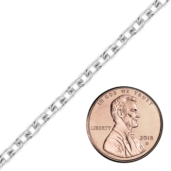 Bulk / Spooled Heavy Round Cable Chain in Sterling Silver (0.80 mm - 8.50 mm)