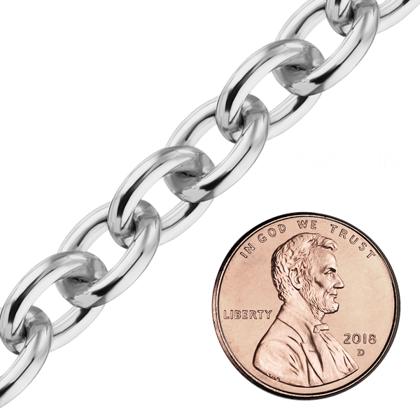 Bulk / Spooled Heavy Round Cable Chain in Sterling Silver (0.80 mm - 8.50 mm)