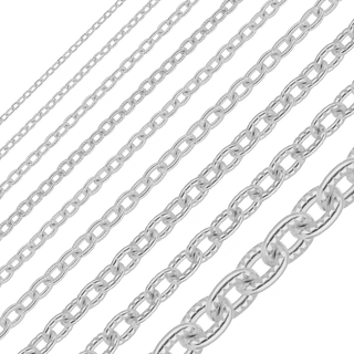 Bulk / Spooled Heavy Textured Cable Chain in Sterling Silver (0.90 mm - 7.50 mm)