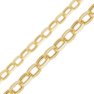 Bulk / Spooled Semi-Solid Oval Rolo Chain in 14K Yellow Gold (2.10 mm - 3.20 mm)