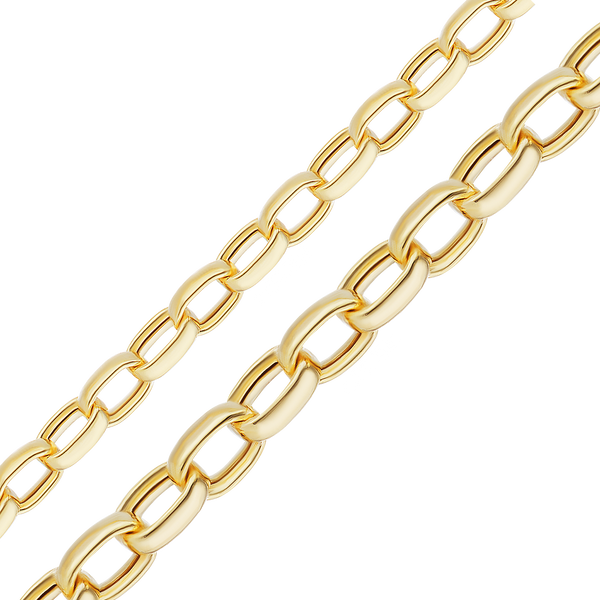 Bulk / Spooled Hollow Oval Rolo Chain in 14K Yellow Gold (2.10 mm - 3.20 mm)