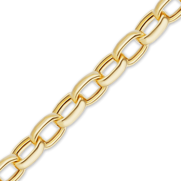 Bulk / Spooled Semi-Solid Oval Rolo Chain in 14K Yellow Gold (2.10 mm - 3.20 mm)