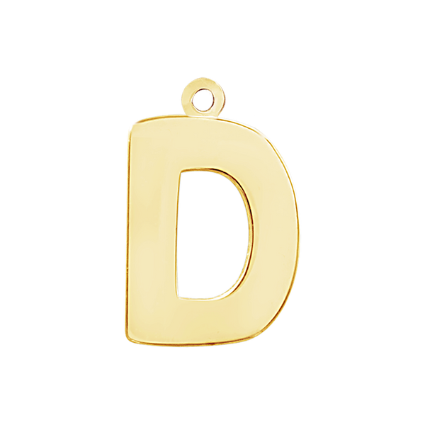 Block Initial Pendant with 1 Ring in 14K Gold (20.00 mm)