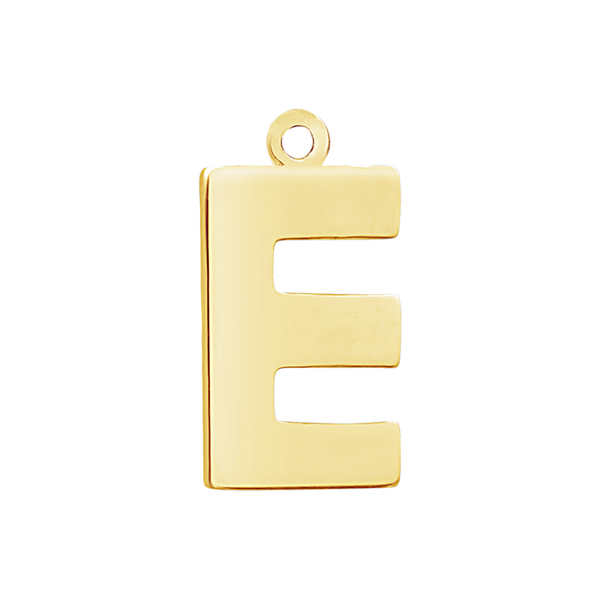 Block Initial Pendant with 1 Ring in 14K Gold (20.00 mm)