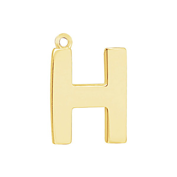 Block Initial Pendant with 1 Ring in 14K Gold (20.00 mm)
