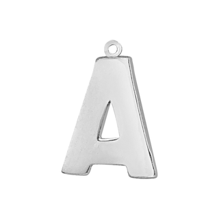 Block Initial Pendant with 1 Ring in Sterling Silver (25.00 mm)