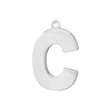 Block Initial Pendant with 1 Ring in Sterling Silver (25.00 mm)