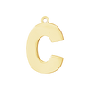 Block Initial Pendant with 1 Ring in 14K Gold (25.00 mm)