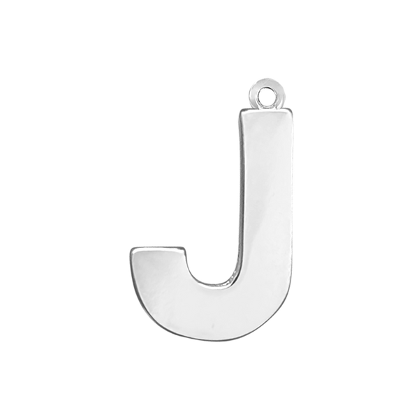 Block Initial Pendant with 1 Ring in Sterling Silver (25.00 mm)
