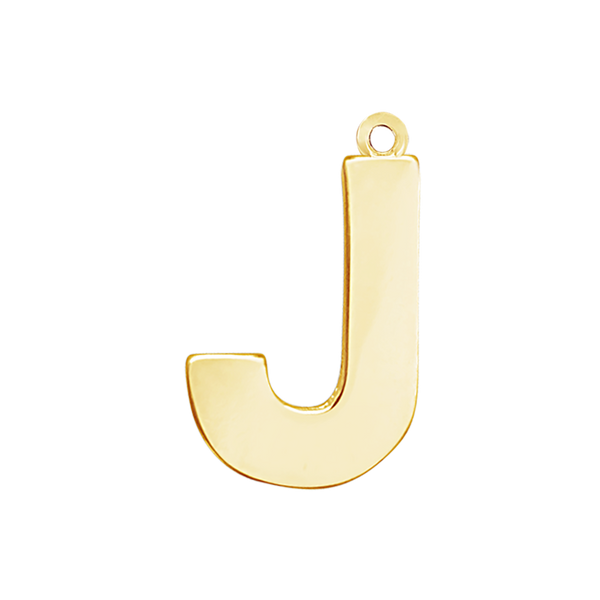 Block Initial Pendant with 1 Ring in 14K Gold (25.00 mm)