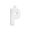 Block Initial Pendant with 1 Ring in Sterling Silver (25.00 mm)