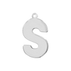 Block Initial Pendant with 1 Ring in Sterling Silver (25.00 mm)