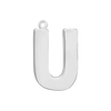 Block Initial Pendant with 1 Ring in Sterling Silver (25.00 mm)