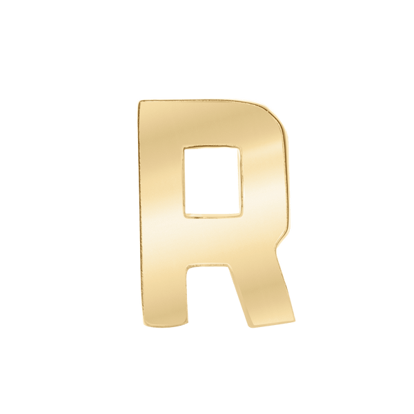 Jane Dua's Hammered Initial Earring in 14K Gold