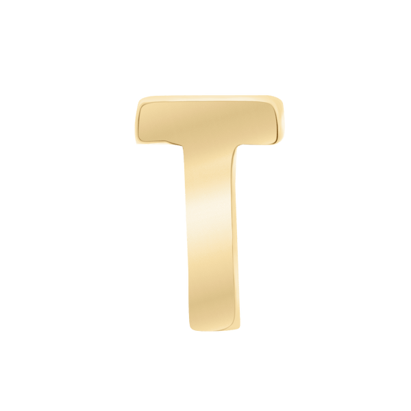 Jane Dua's Hammered Initial Earring in 14K Gold