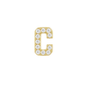 Small Initial Charm with Natural Diamonds Finding in 14K Gold (.005 ct)