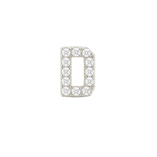 Small Initial Charm with Natural Diamonds Finding in 14K Gold (.005 ct)