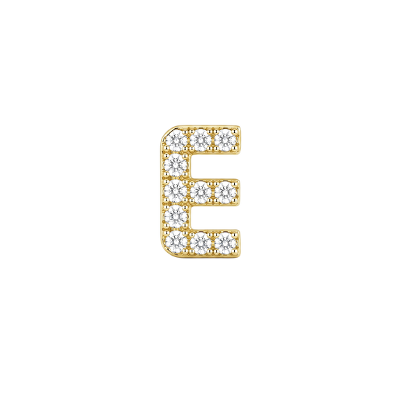 Small Initial Charm with Lab Grown Diamonds Finding in 14K Gold (.005 ct)