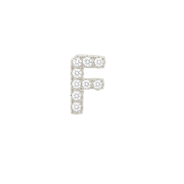 Small Initial Charm with Natural Diamonds Finding in 14K Gold (.005 ct)