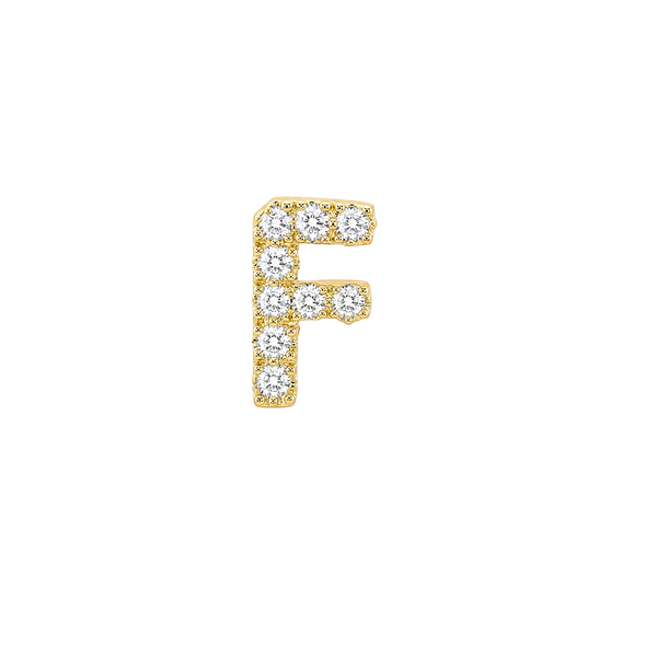 Small Initial Charm with Lab Grown Diamonds Finding in 14K Gold (.005 ct)