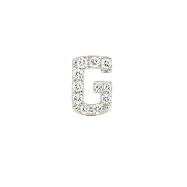 Small Initial Charm with Natural Diamonds Finding in 14K Gold (.005 ct)