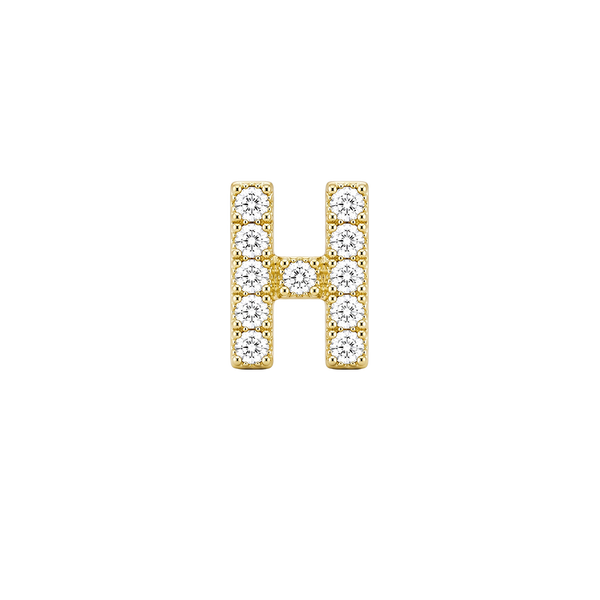 Small Initial Charm with Lab Grown Diamonds Finding in 14K Gold (.005 ct)