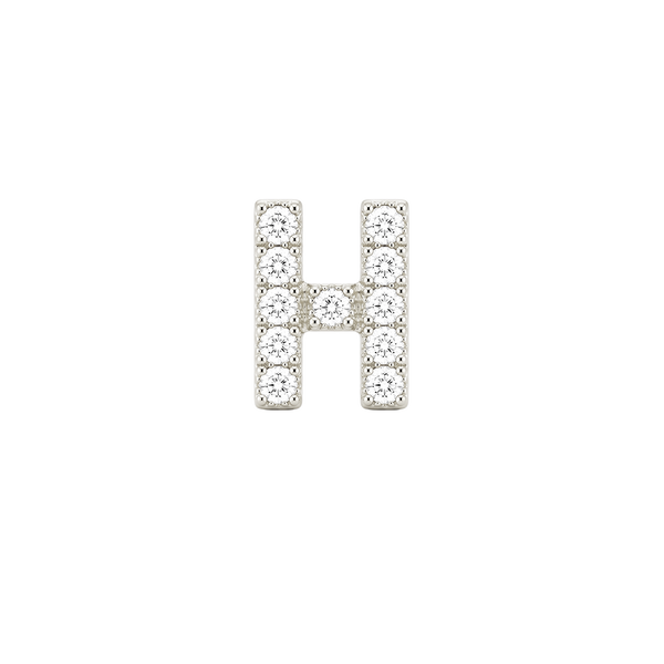 Small Initial Charm with Lab Grown Diamonds Finding in 14K Gold (.005 ct)