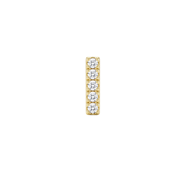 Small Initial Charm with Natural Diamonds Finding in 14K Gold (.005 ct)