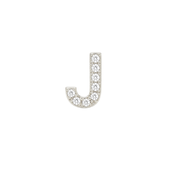 Small Initial Charm with Natural Diamonds Finding in 14K Gold (.005 ct)