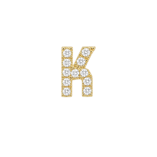 Small Initial Charm with Lab Grown Diamonds Finding in 14K Gold (.005 ct)