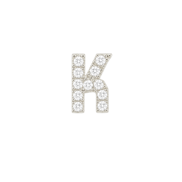 Small Initial Charm with Natural Diamonds Finding in 14K Gold (.005 ct)