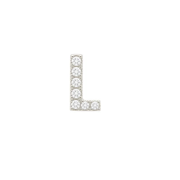 Small Initial Charm with Lab Grown Diamonds Finding in 14K Gold (.005 ct)