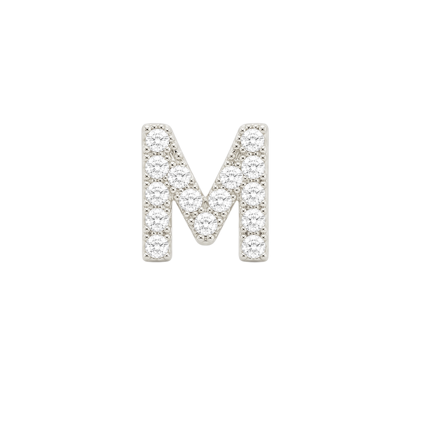 Small Initial Charm with Lab Grown Diamonds Finding in 14K Gold (.005 ct)