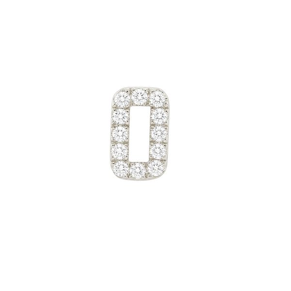 Small Initial Charm with Natural Diamonds Finding in 14K Gold (.005 ct)
