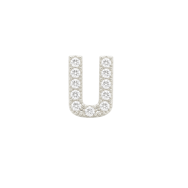 Small Initial Charm with Natural Diamonds Finding in 14K Gold (.005 ct)