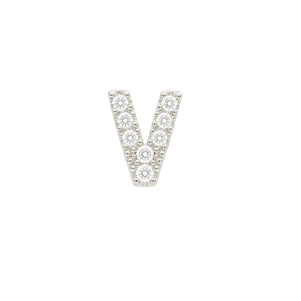 Small Initial Charm with Lab Grown Diamonds Finding in 14K Gold (.005 ct)