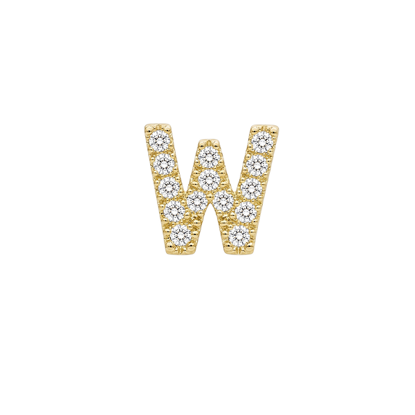 Small Initial Charm with Lab Grown Diamonds Finding in 14K Gold (.005 ct)