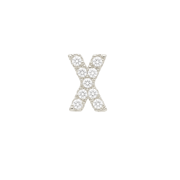 Small Initial Charm with Lab Grown Diamonds Finding in 14K Gold (.005 ct)