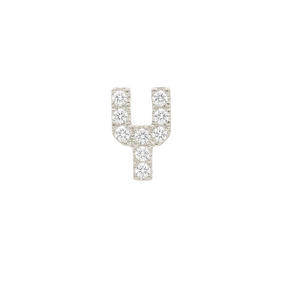 Small Initial Charm with Natural Diamonds Finding in 14K Gold (.005 ct)