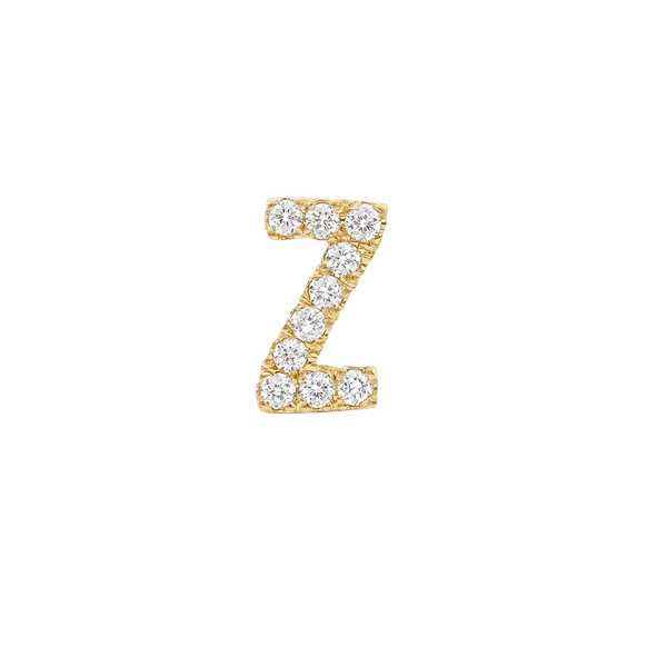 Small Initial Charm with Lab Grown Diamonds Finding in 14K Gold (.005 ct)