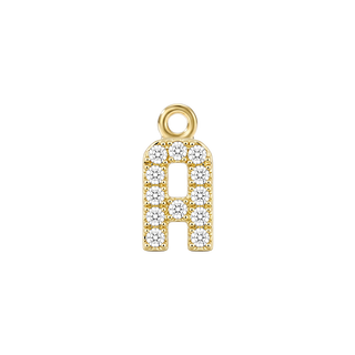 Small Initial Charm with Lab Grown Diamonds with 1 Jump Ring (.005 ct)