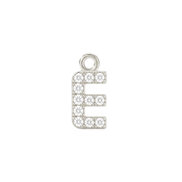 Small Initial Charm with Natural Diamonds with 1 Jump Ring (.005 ct)