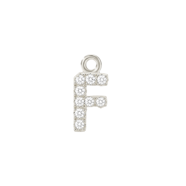 Small Initial Charm with Lab Grown Diamonds with 1 Jump Ring (.005 ct)