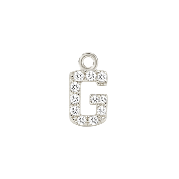 Small Initial Charm with Lab Grown Diamonds with 1 Jump Ring (.005 ct)
