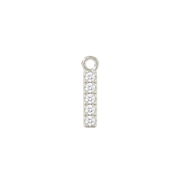 Small Initial Charm with Natural Diamonds with 1 Jump Ring (.005 ct)