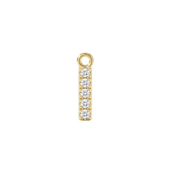 Small Initial Charm with Natural Diamonds with 1 Jump Ring (.005 ct)