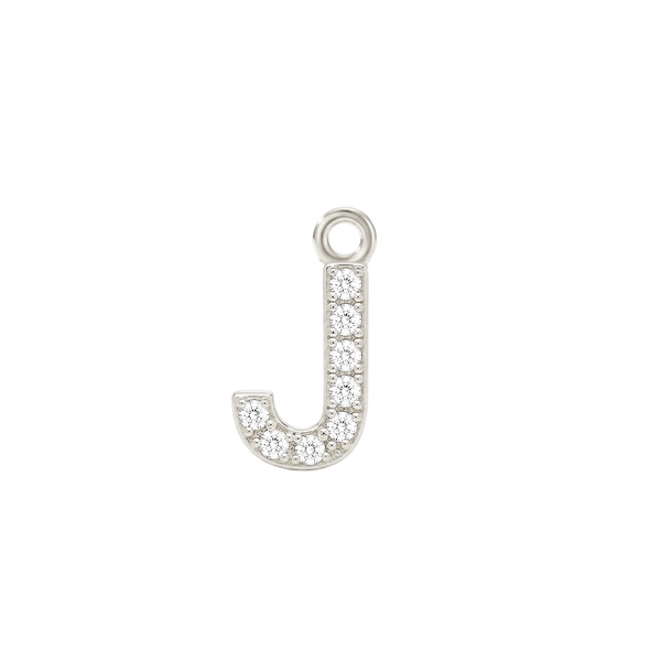 Small Initial Charm with Natural Diamonds with 1 Jump Ring (.005 ct)