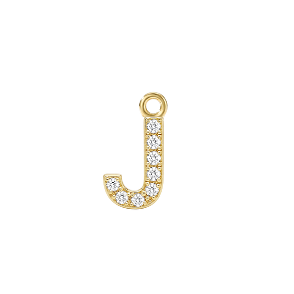 Small Initial Charm with Lab Grown Diamonds with 1 Jump Ring (.005 ct)