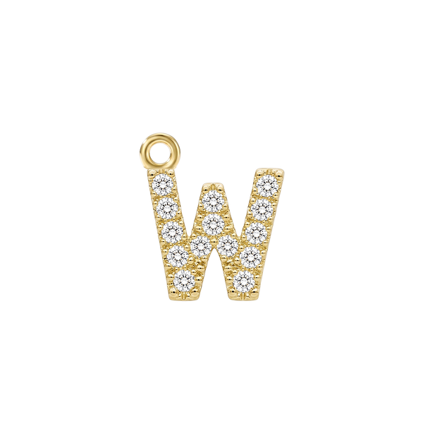 Small Initial Charm with Lab Grown Diamonds with 1 Jump Ring (.005 ct)