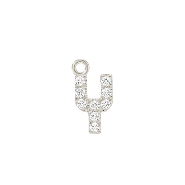 Small Initial Charm with Lab Grown Diamonds with 1 Jump Ring (.005 ct)